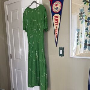 Faithfull the Brand Green Floral Women's Dress size 8